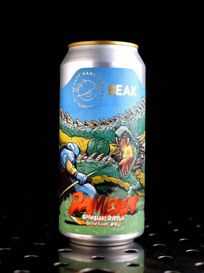 Left Handed Giant x Beak | Damesen | Pastry Sour Framboise Chocolat Blanc Coco Glace Vanille | 6%
